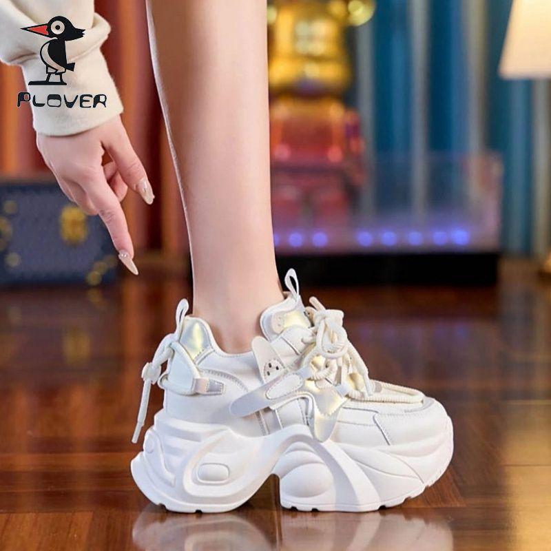 Giày Thường Ngày Cho Nữ, Dad Shoes, Hàng Mới Về 2024, Siêu Phổ Biến, Giày Đế Bằng Crochever, Màu Trắng 6