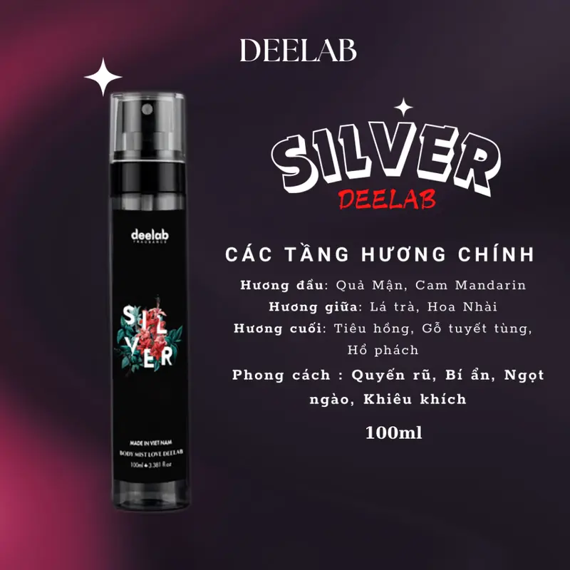 [Mua Nhiều Giảm Nhiều] Body Mist Nước Hoa Deelab Nam Nữ Toàn Thân Lưu Hương Cả Ngày, Chai Lớn 100ml Dạng Xịt ZYC11CSD1C 4