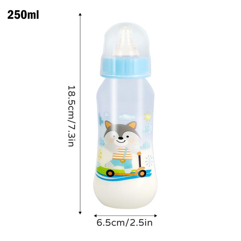 250ml newborn food grade pp baby bottle, cute cartoon  baby bottle ，anti-drop and anti-leakage and anti-choking baby  bottle, baby bottle with super soft pacifier , without straw 8
