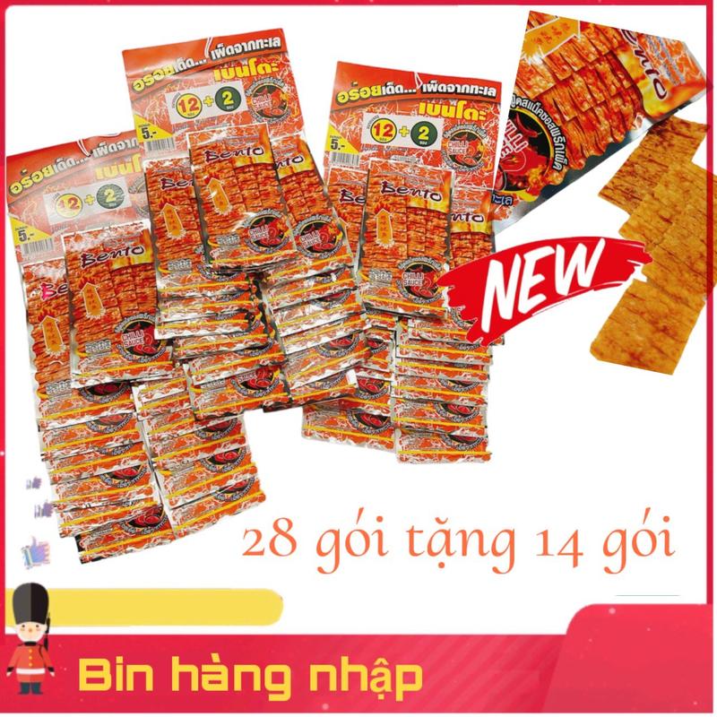 bento 28 gói tặng 14 gói mực bento vị mới Cay Snack Ăn Vặt