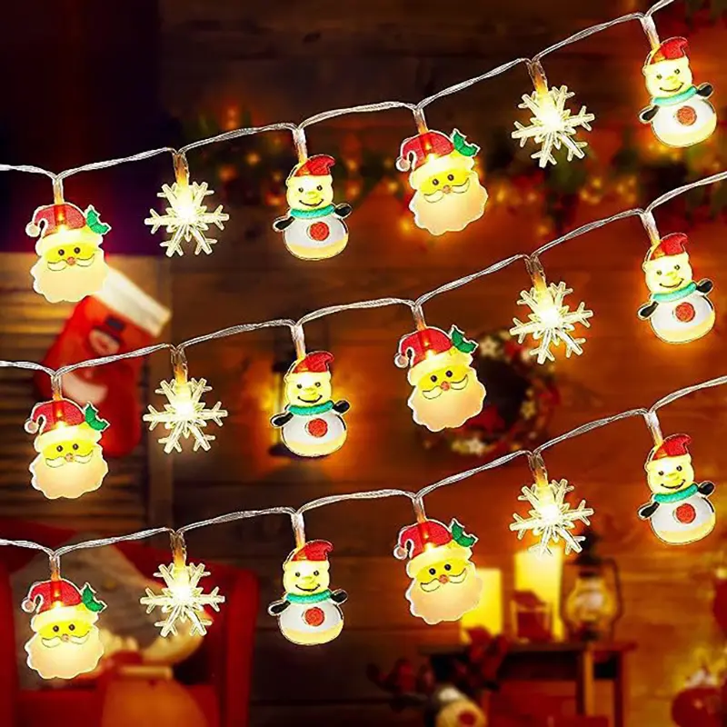 Dây Đèn Giáng Sinh 10Led, 1.5M, Người Tuyết, Ông Già Noel, Cluas, Đèn Cây Giáng Sinh, Đồ Trang Trí Treo, Mặt Dây Chuyền, Trang Trí Giáng Sinh Vui Vẻ