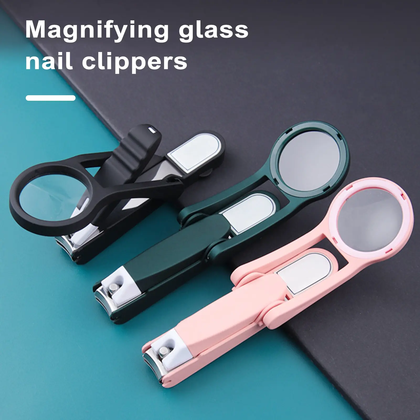Multi-functional Nail Clipper with Magnifying Glass Easy to Carry And Store Anti-Splash Design Nail Scissors for Elderly