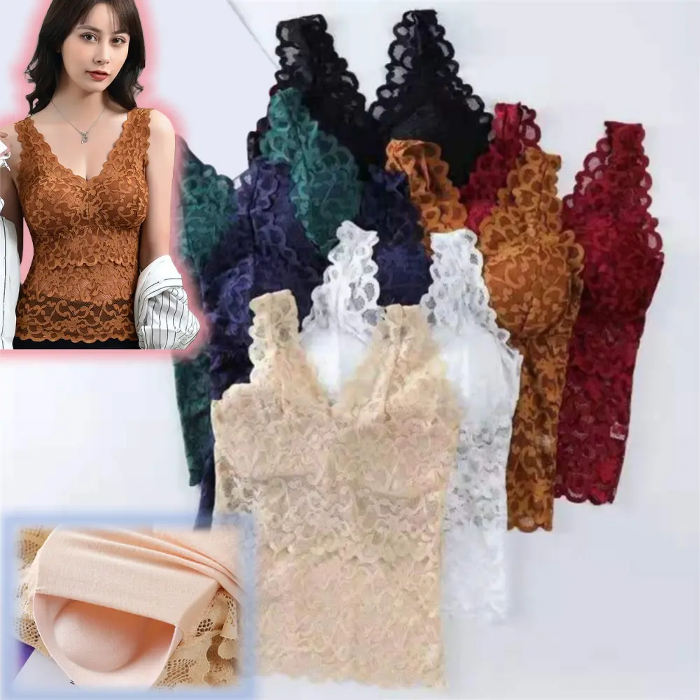 Áo Yếm Ren, Dành Cho Phụ Nữ, Có Đệm, Lưng Đẹp, Áo Ngực Thoải Mái, Không Có Vòng Thép, Đồ Lót Thoáng Khí, Tập Hợp, Vest Chống Chảy Xệ, Thích Hợp Cho Phụ Nữ