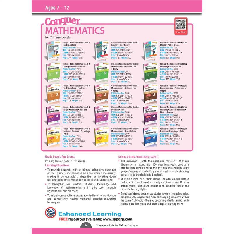 Product Introduction of Original Product Conquer Mathematics Series For Upper Primary Levels 46 | Skillbased | Primary Maths School Assessment Books  SAP 14