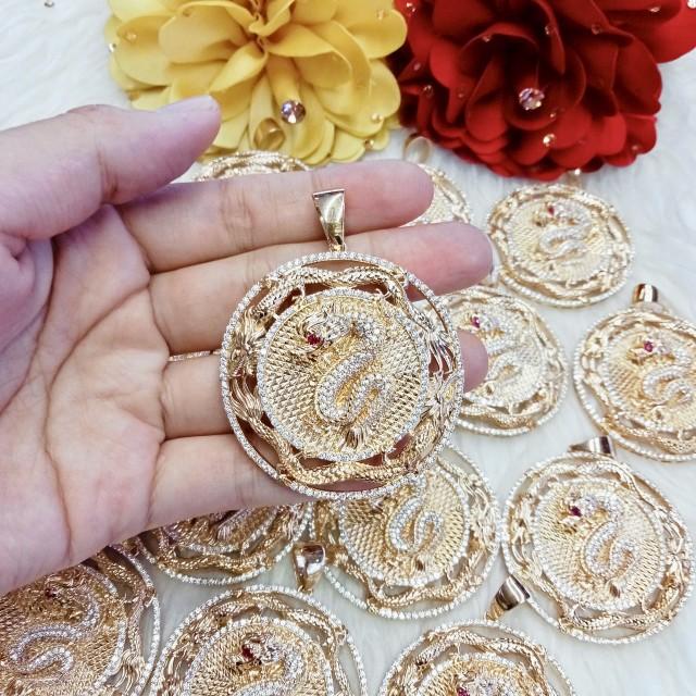Product Introduction of Mặt Dây Chuyền Đồng Đỏ Màu Vàng Miền Tây 750 Mẫu Chạm Hình Rồng Charm Nam Phụ Kiện 12