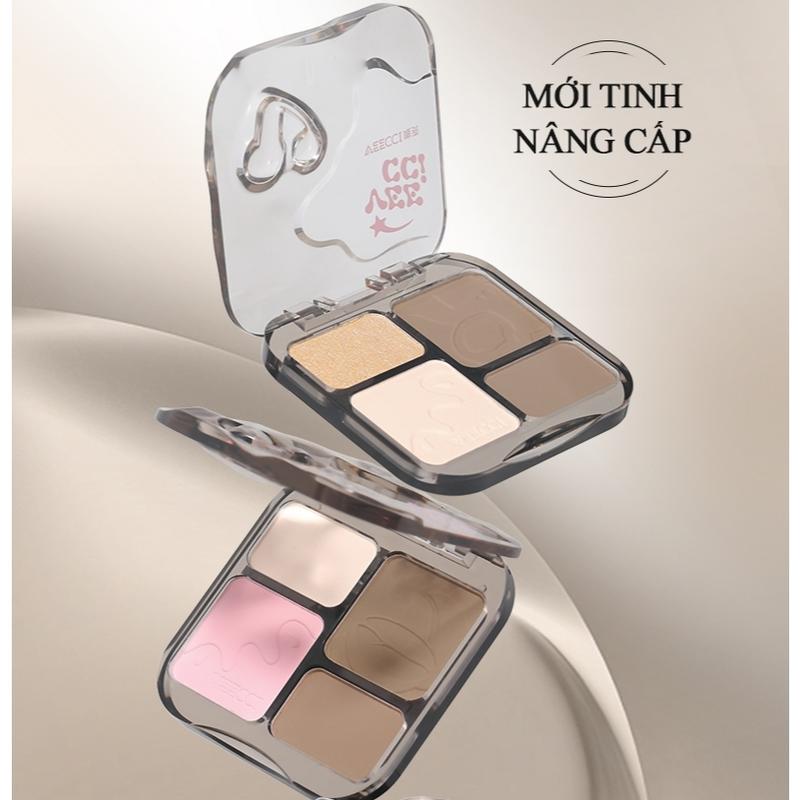 [Y232] Bảng Phấn Bắt Sáng Và Tạo Khối VEECCI - Tích hợp má hồng - Chống Nước, Lâu Trôi 3
