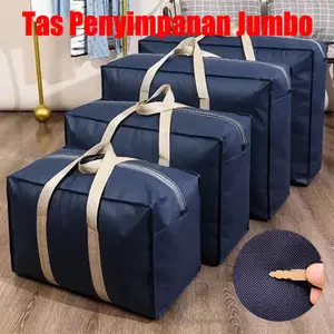 Tas Travel Jinjing Dapat Dilipat Tahan Air Tas Penyimpanan Pakaian Jumbo Kapasitas Besar Portable untuk Perjalanan Outdoor Bahan Kain Oxford Tahan Lama dan Tahan Air Desain yang Dapat Dilipat Serbaguna dan Multiguna