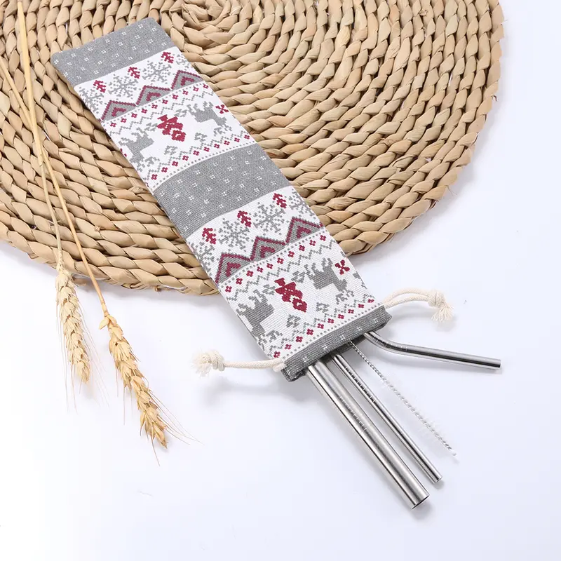 Dụng Cụ Uống Nước Bằng Thép Không Gỉ Có Thể Tái Sử Dụng, Bộ 5 Cái, Bao Gồm Ống Hút Và Bàn Chải Làm Sạch, Thích Hợp Cho Cà Phê, Tee 3
