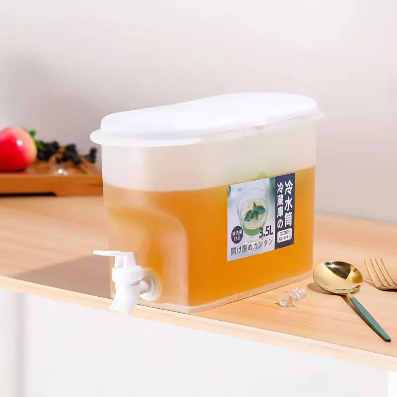 Cold Kettle with Faucet in Refrigerator Iced Beverage Dispenser Refrigerator and Spigot 3.5L Large Capacity Cold Water Pitcher