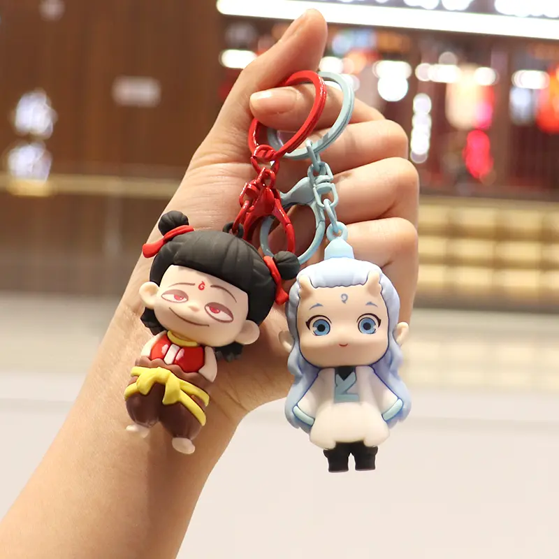 2025 [Resin Material Durable] New Nezha: The Child of the Sea Silicone Keychain Cute Ao Bing 3D Figurine Backpack Pendant Student Gift