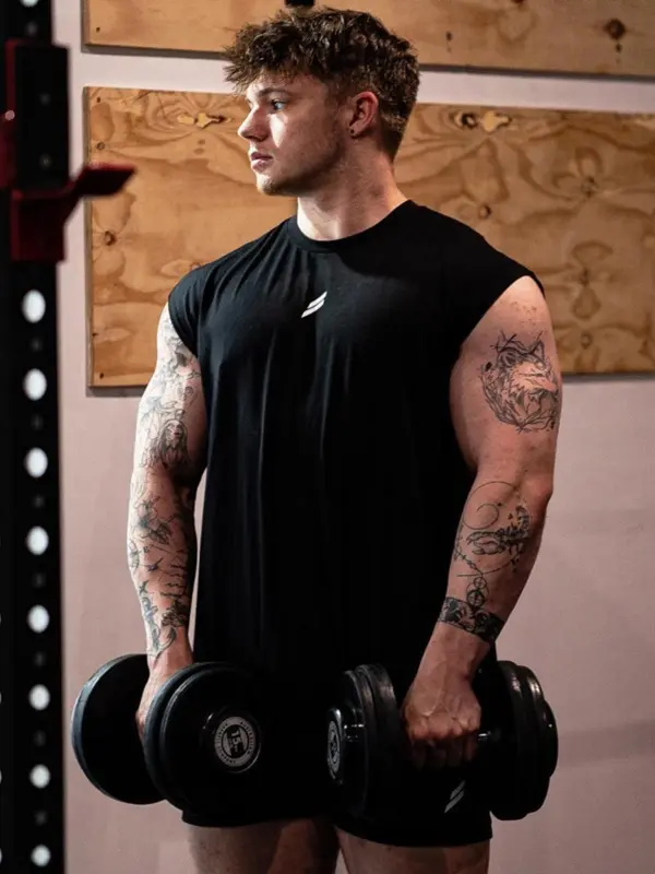 Men's Geometric Print Round Neck Tank Top, Loose Casual Breathable Comfortable Sleeveless Top for Gym Workout Running, Men's Clothes for Summer 5