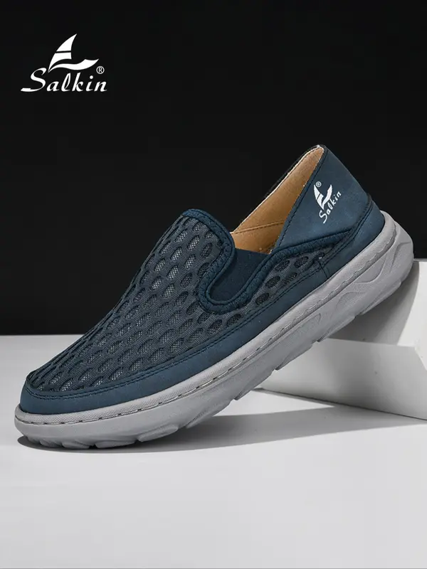 Men's Minimalist Plain Mesh Slip on Sneakers, Casual Comfortable Breathable Low Top Sneakers, Fashionable Sneakers for Daily Wear, Sports Shoes 3