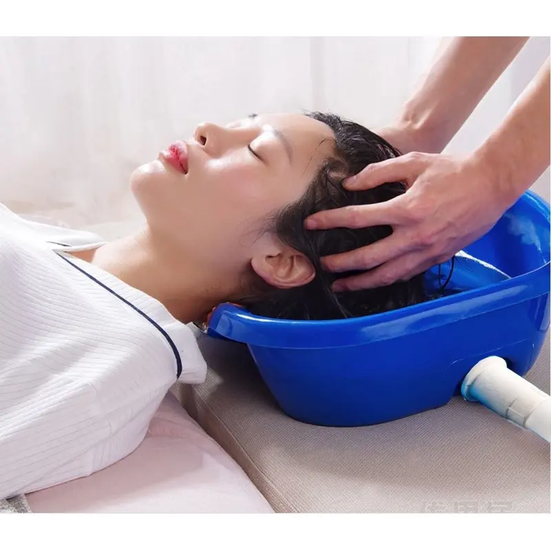 Chậu Gội Đầu Nhựa Tại Giường Chăm Sóc Người Thân Hiệu Quả Tiện Dụng, Thau Gội Đầu Có Đệm Cao Su Tại Nhà , Tiện Dụng 4