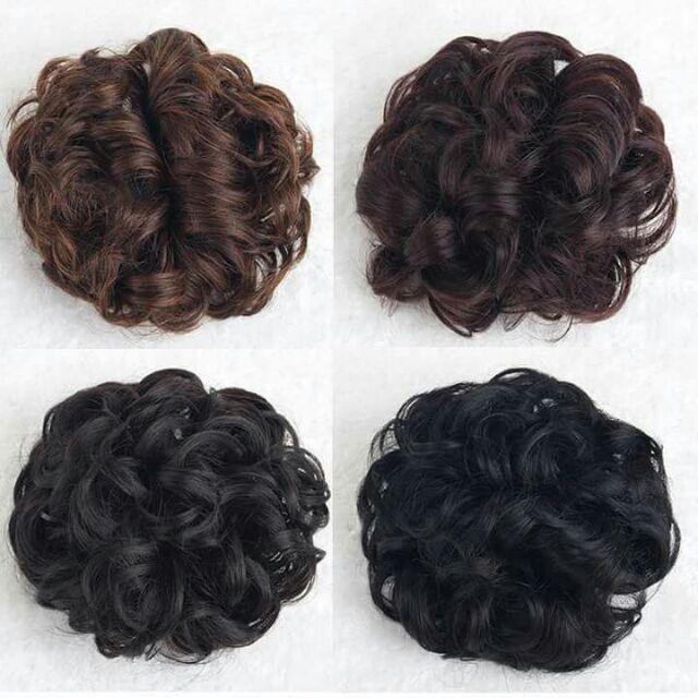 Tóc búi kẹp xoăn rối Hot Trend búi tóc trung niên Women Cài Tóc Wig