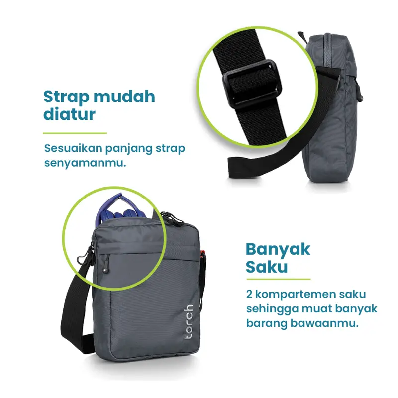 TORCH Namchon 4 Liter Tas Selempang Pria Wanita Ringan Anti Air - Travel Pouch Waterproof 3