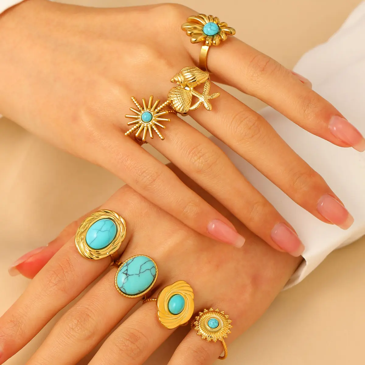 Chinese Retro Stainless Steel, Gold High-End Fashion Versatile Open Ring