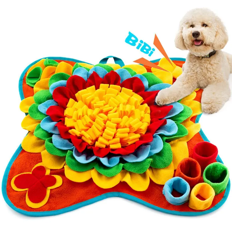Flower Design Indestructible Pet Snuffle Mat, Pet Sniffing Pad, Pet Slow Feeding Mat, Interactive & Stress Relief Toy for Dogs, Dog & Cat Accessories, Valentine's Day Gift 7