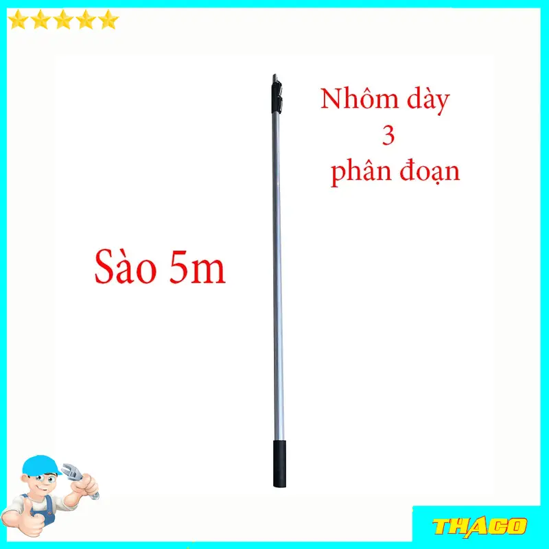 Cán nhôm 5m 3m 3 đoạn dùng cho kéo cắt cành trên cao thép sk5 0