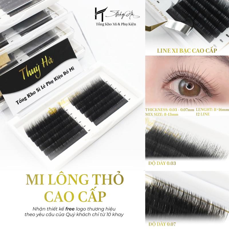Mi Lông Thỏ Siêu Mềm - Nhẹ, Dày 0.07-0.03 Cong J-B-C-CC-D - Mi Fan - Mi Khay THÚY HÀ Nữ Cosmetic Women Mỹ Phẩm Trang Điểm - Dụng Cụ Nối Mi - Kho Sỉ Mi Thuý Hà
