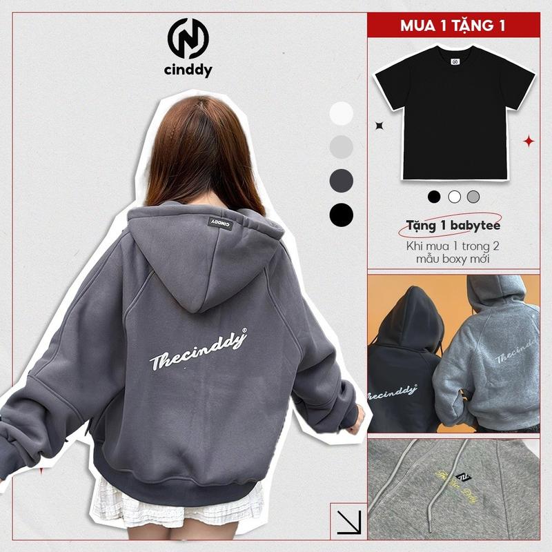 [DEAL TRÊN LIVE] HOODIE BOXY - Áo Khoác Boxy Zip Thêu In Dạ Quang TheCinDdy Nam Nữ Nỉ Bông - HBC007 Women Nhung Top Kem Voi áo  hoodie hình áo  hoodie áo  khoác aokhoac dep áo  hoodie  zip  boxy  nữ áo  khoác  nỉ  dày  dặn