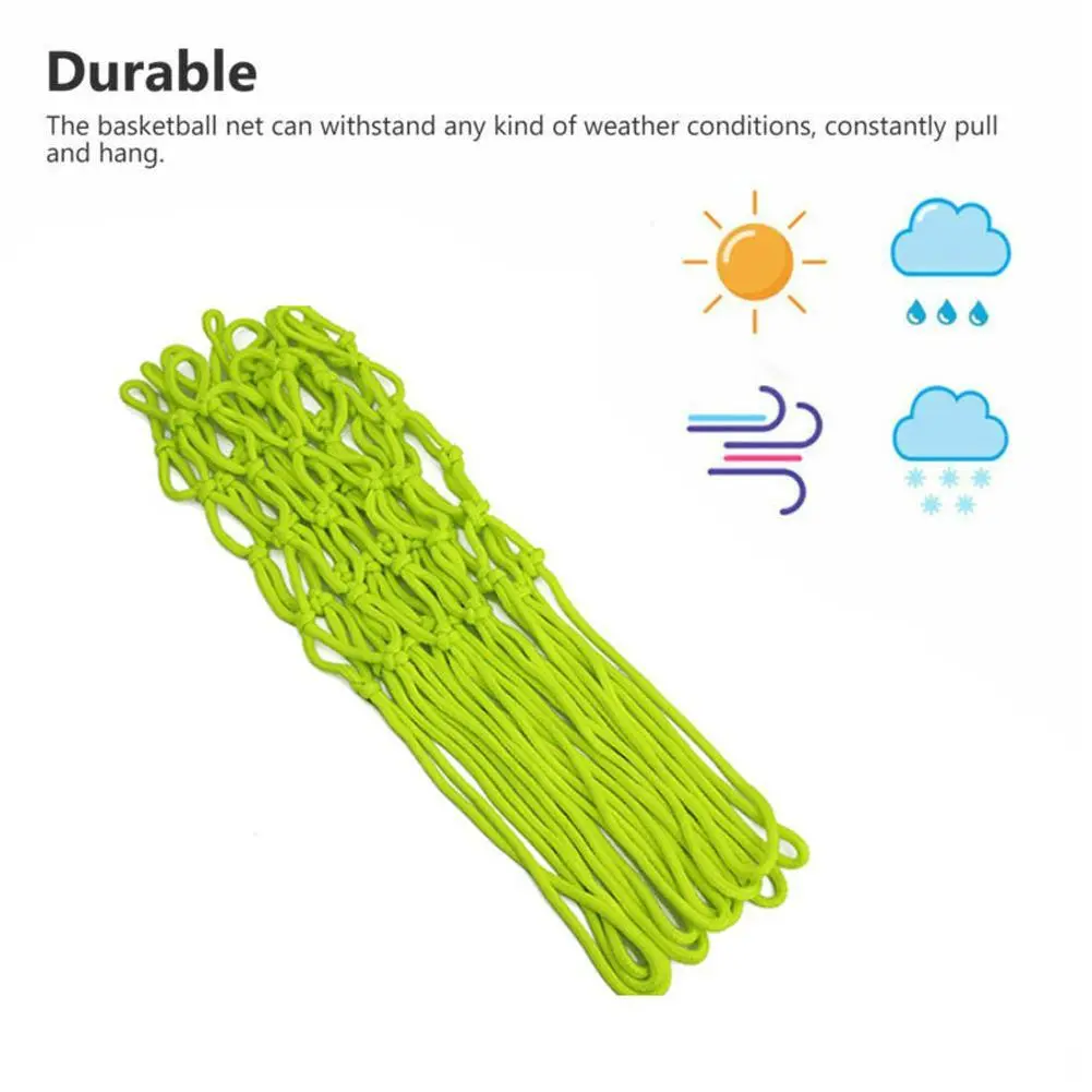 Green Fluorescent Basketball Net Luminous Basketball Hoop Rim Sports Night Net