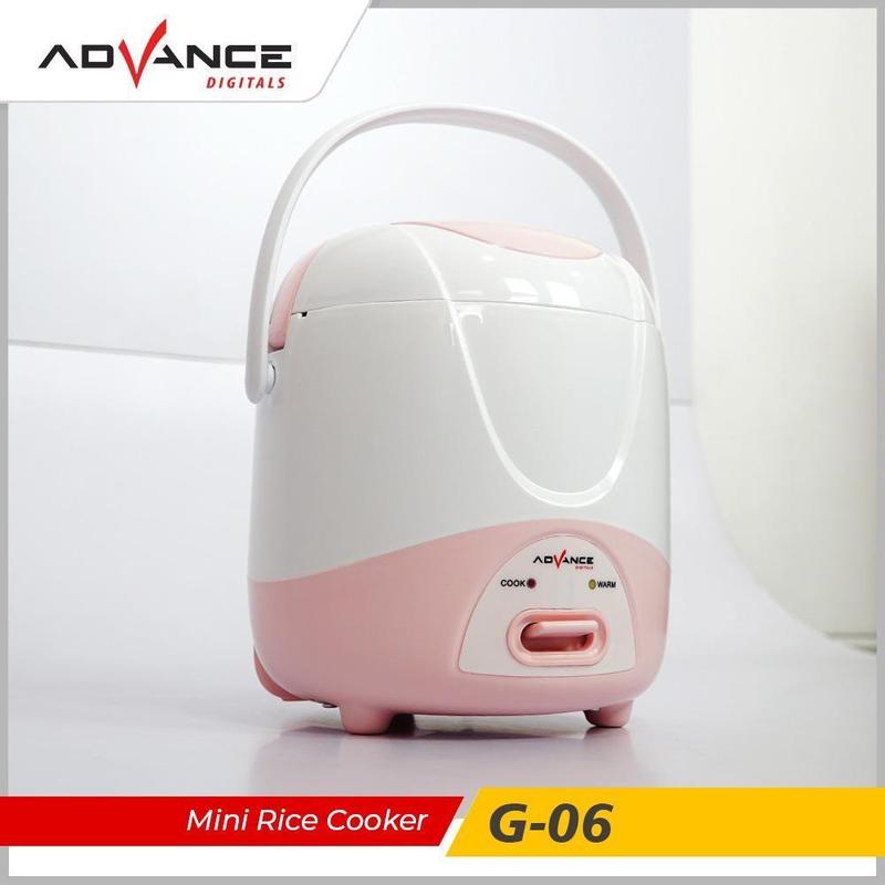 Advance G-06 Mini Rice Cooker Listrik Travel, kapasitas 0.6 liter, Anti lengket, Cocok Untuk Nasi dan Bubur 1