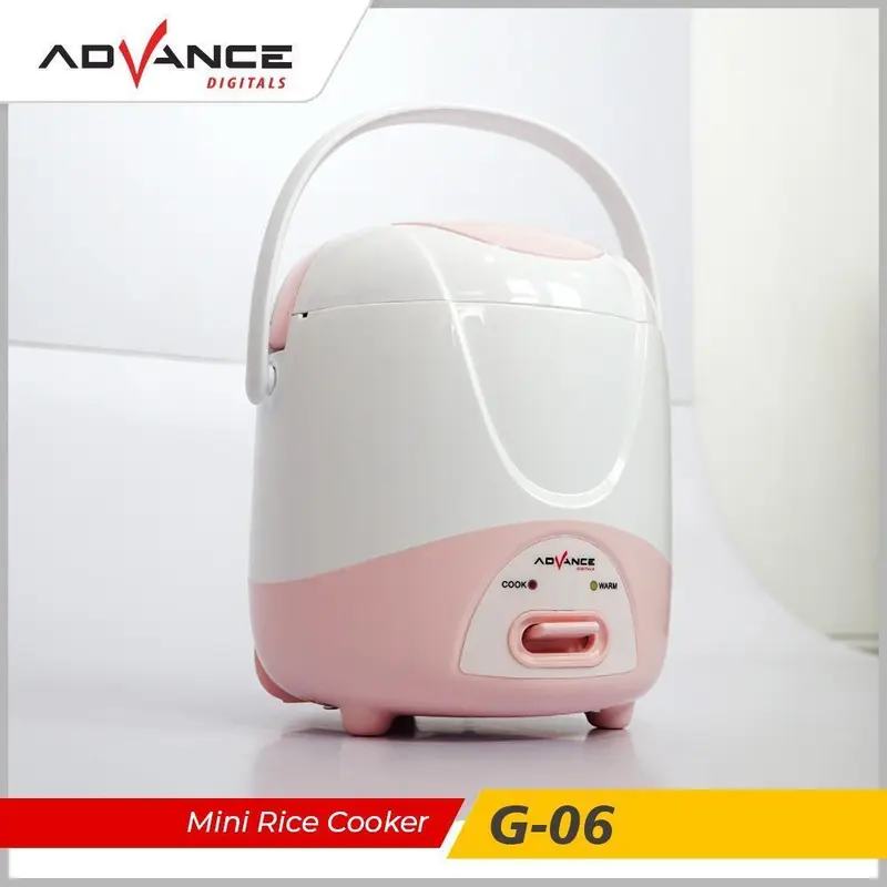 Advance G-06 Mini Rice Cooker Listrik Travel, kapasitas 0.6 liter, Anti lengket, Cocok Untuk Nasi dan Bubur 1