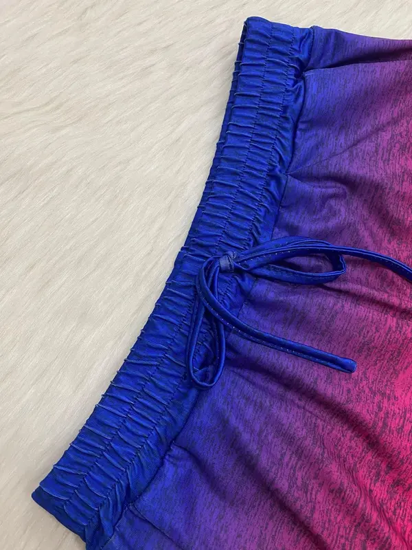Women's Ombre Print Shorts, Casual Comfy Breathable Shorts for Daily Wear, Ladies Bottoms for All Seasons 8