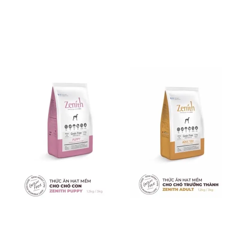 THỨC ĂN HẠT MỀM ZENITH CHO CHÓ CON,CHÓ LỚN ,CHÓ GIÀ TÚI 3KG