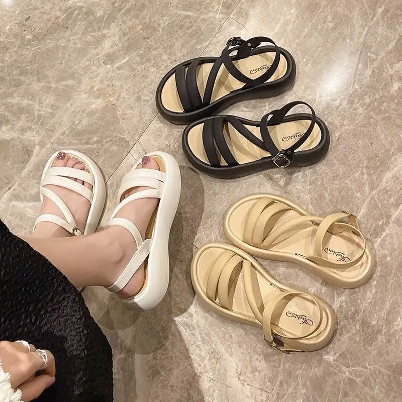 [Giá Tốt] Sandal nữ su non 3p mềm dẻo chống nước dép quai chéo cho nữ