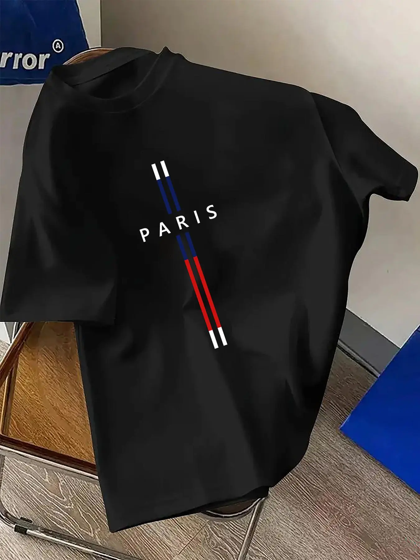 Men's Letter Print Round Neck Tee, Regular Fit Casual Short Sleeve Crew Neck T-shirt for Summer, Fashion Men's Top for Daily Wear