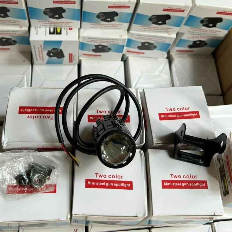 Đèn led trợ sáng bi cầu mini dành cho xe máy pha trắng cos vàng 7