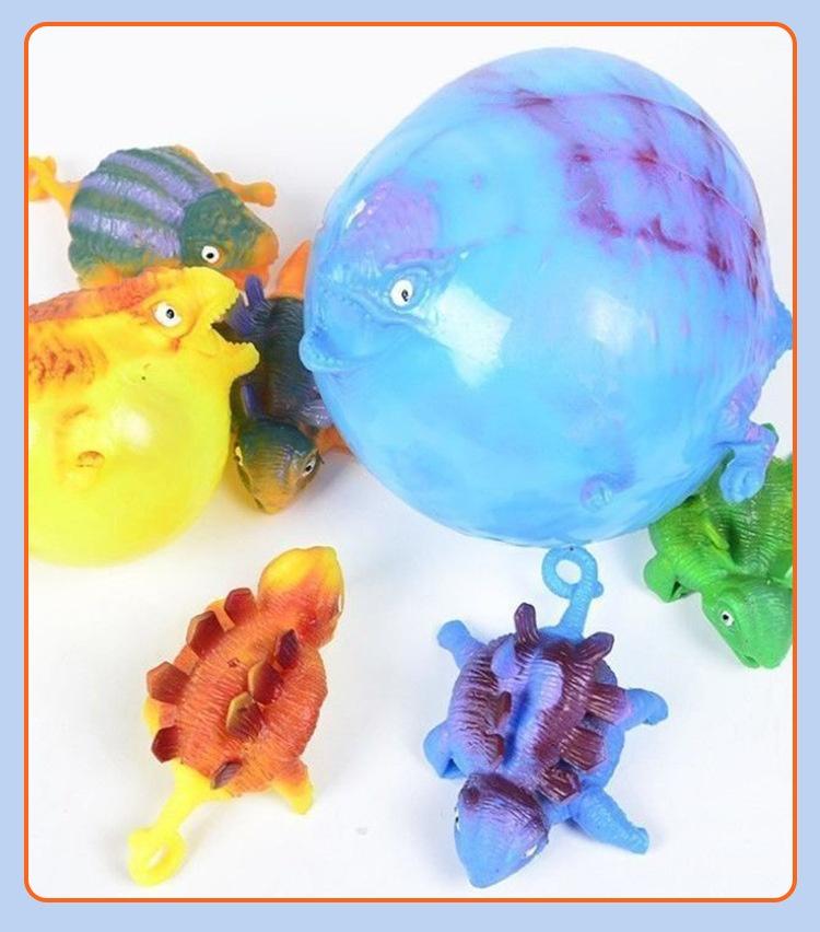 Product Introduction of New Unique TPR Blowing Dinosaur Animal Release Toy Inflatable Dinosaur Stress Relieving Forget Bobo Ball for Sale 12