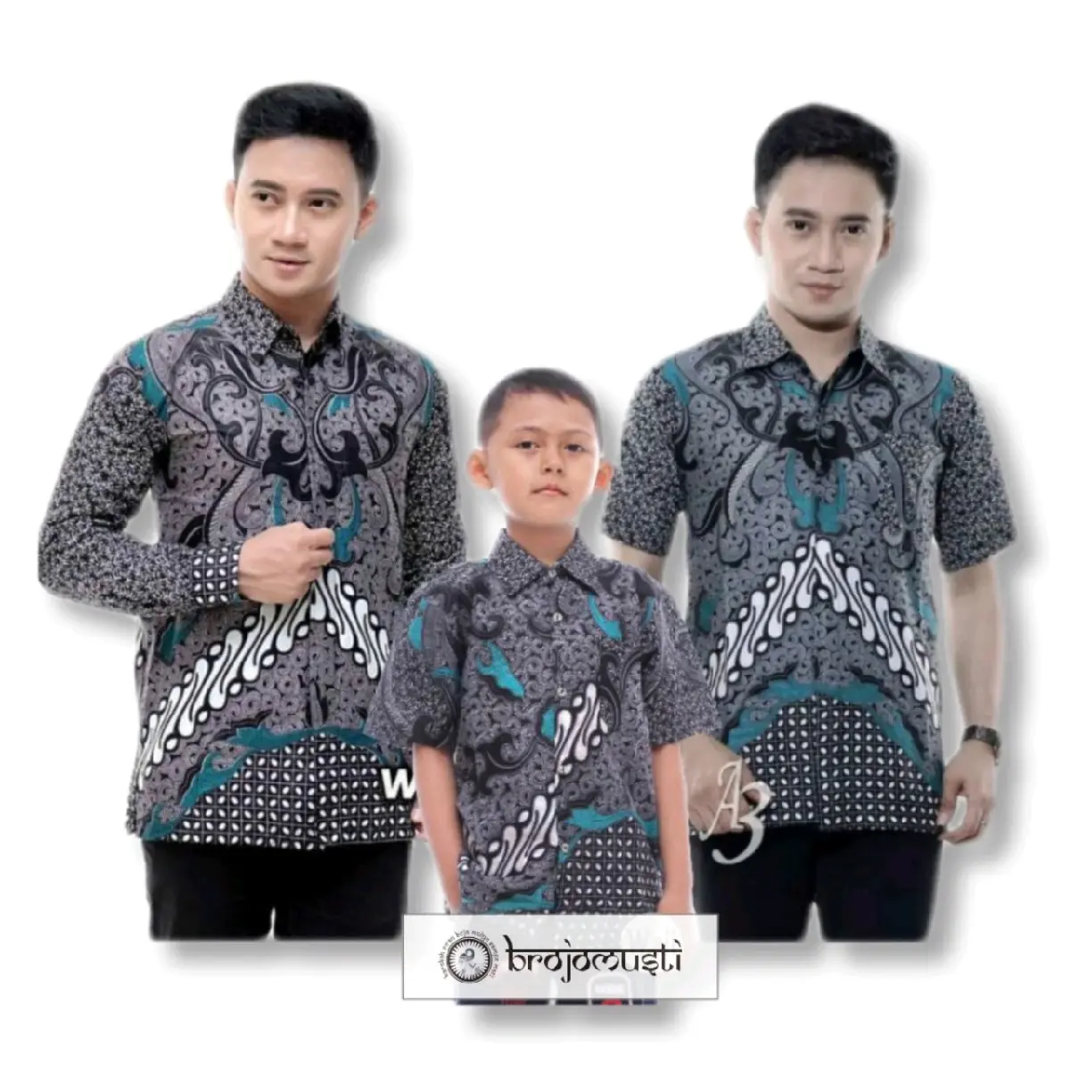 Kemeja batik anak laki-laki lengan panjang couple batik ayah dan anak laki-laki seragam sekolah pesta dan hajatan baju batik anak laki-laki umur 2-12tahun Katun Santai. Dewasa Keluarga Motif Pendek Gamis