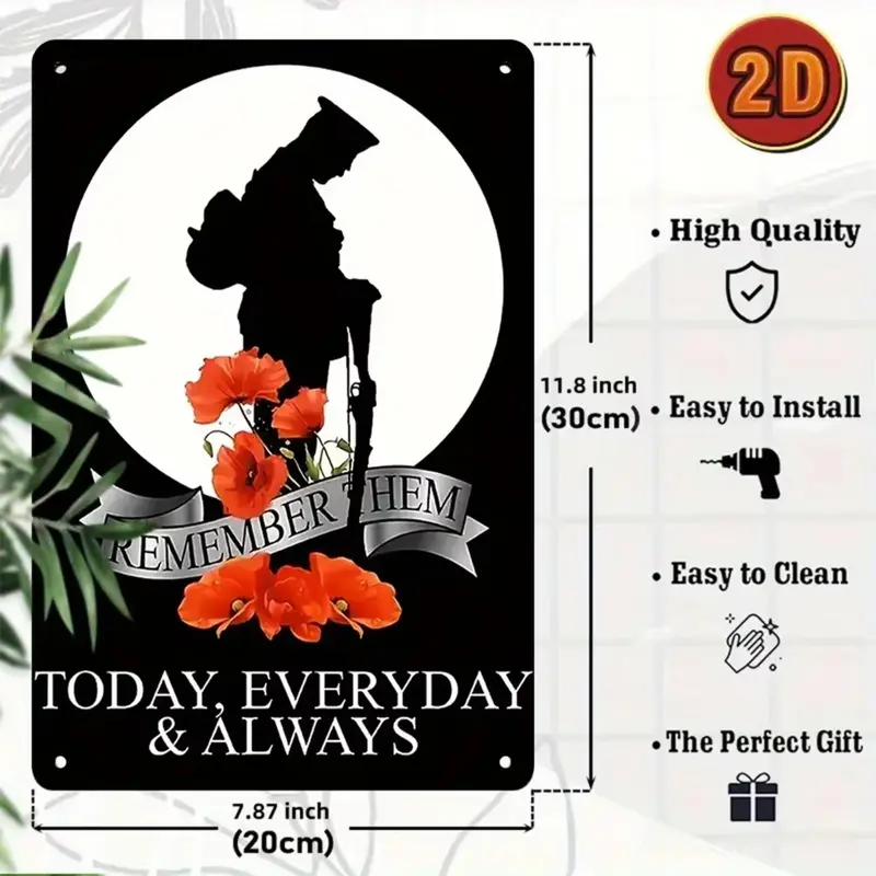Military Memorial Yard Sign, Durable Outdoor/Indoor Tribute Decor for Veterans, Soldiers, Remembrance Day, Unique Gift for Home, Garden, Or Cemetery 1
