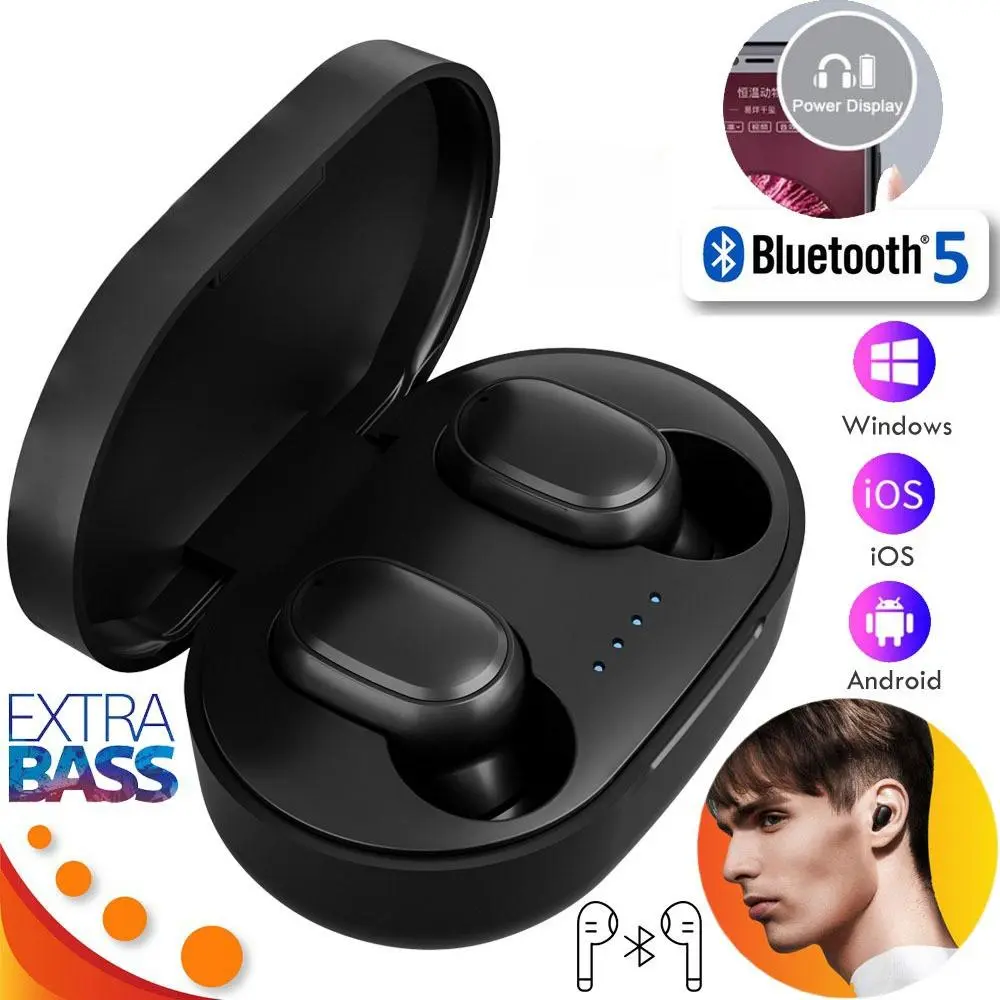 Tai nghe Bluetooth không dây, A6S TWS, có Mic, tai nghe nhét tai, dành cho Xiaomi và Oppo, chức năng khử tiếng ồn, tai nghe Bluetooth, [Không bao gồm tai nghe]