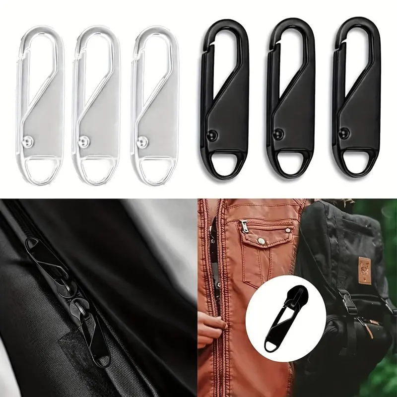 Zipper Slider, 4pcs Zipper Instant Repair Tool Kit, Replacement Travel Bag Zipper Puller, DIY Sewing Craft, Sewing Accessories Holiday Essentials 6