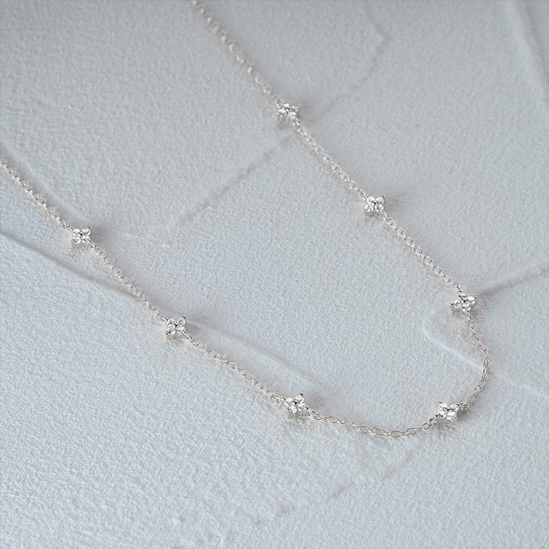 Product Introduction of AIDE 925 Sterling Silver Stacking Choker Chain Women Dainty Flower Zircon Necklace Geometry Korean Clavicle Neck Jewelry Gifts 3