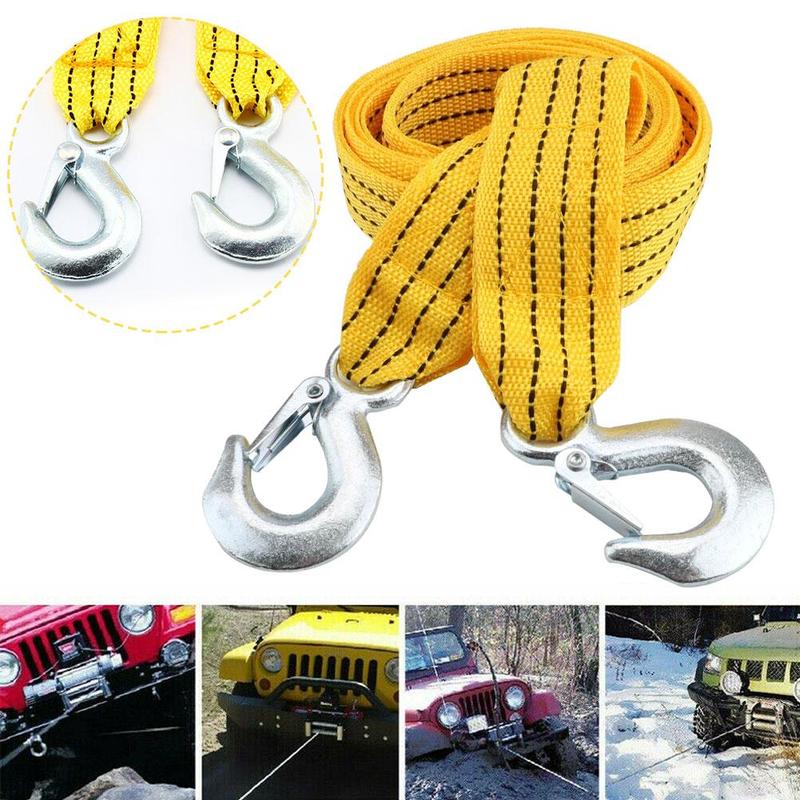 Product Introduction of COD FREE Shipping (SUPER STRONG & STABLE) 3Meter 3Ton Universal Trailer Rope Double Layer Car Tow Rope Towing Strap With Hooks 2