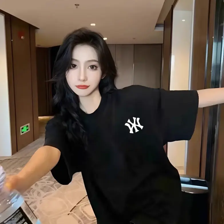 Áo Thun Cotton Màu Đen, Hàng Mới Về Năm 2024, Dành Cho Nữ, Phong Cách Hồng Kông Sang Trọng Hàng Đầu, ngắn Tay, Dáng Rộng Vừa Vặn, Phong Cách Hàn Quốc, Hợp Xu hướng, Ngoại Cỡ Women Top