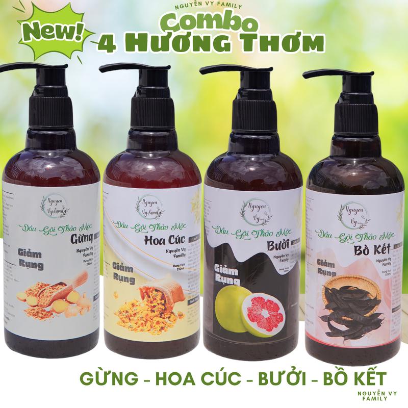 Dầu Gội Gừng - Dầu Gội Hoa Cúc - Dầu Gội Bồ Kết - Dầu Gội Bưởi Nguyễn Vy Family