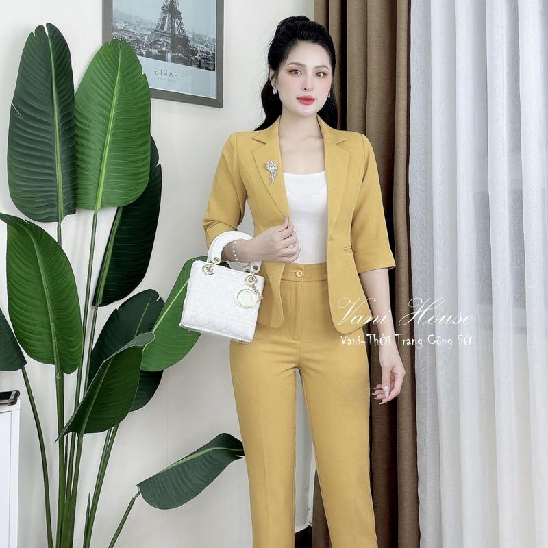 TJ543 Set nguyên bộ quần dài Áo Vest nữ Tay Lỡ Women Top 6