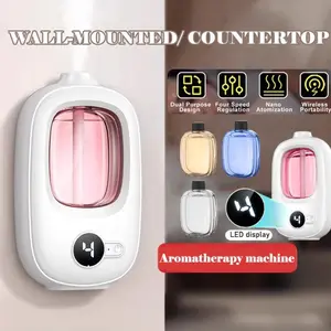 【COD】Humidifier Diffuser Mini Aromaterapi Pewangi Ruangan LED Otomatis Dinding 5 Mode 45 ML Spray Pengharum Otomatis FREE 1 Essential Oil