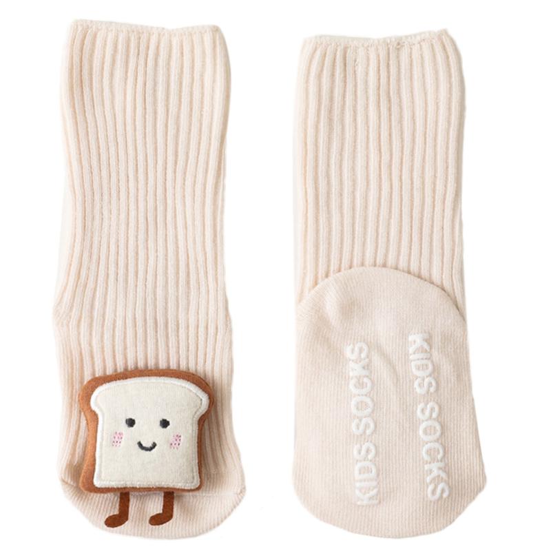YIG8   1 Pair Cartoon Baby Socks Children Breathable Knee Length Socks Solid Color Non-slip Floor Walking Socks Cotton Stocking 8