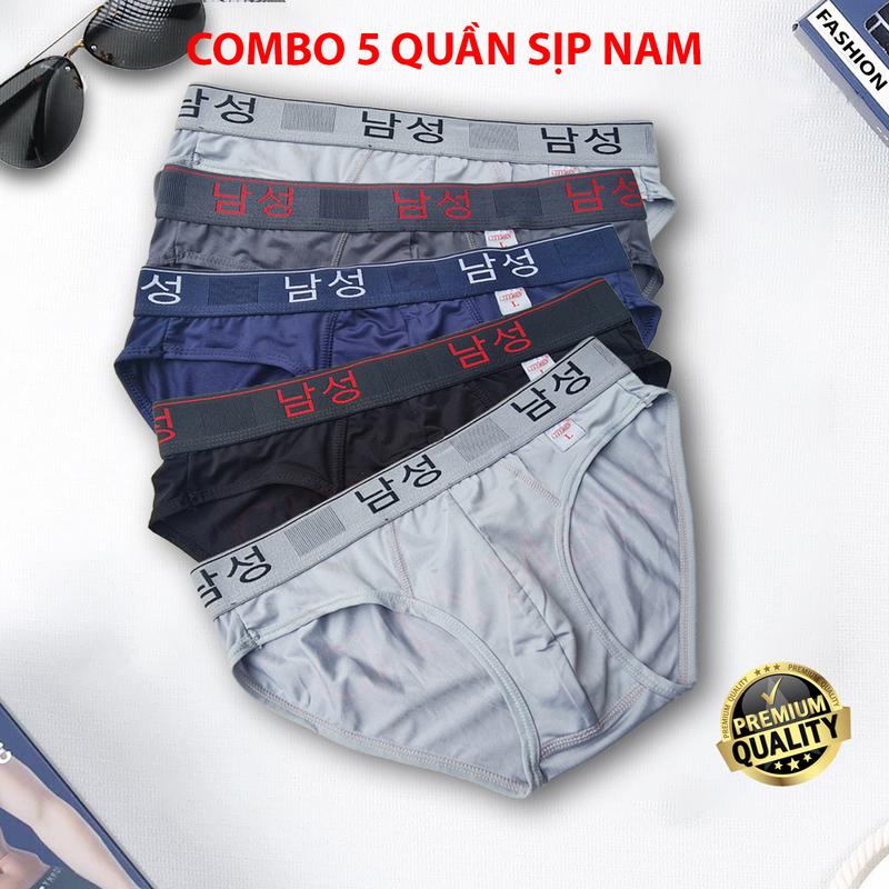 Combo 5 quần sịp nam lưng Hàn, vải thun lạnh 4 chiều cao cấp, thoáng mát và thấm hút mồ hôi, Quần Lót nam co dãn Menswear Boxer Quần Boxer