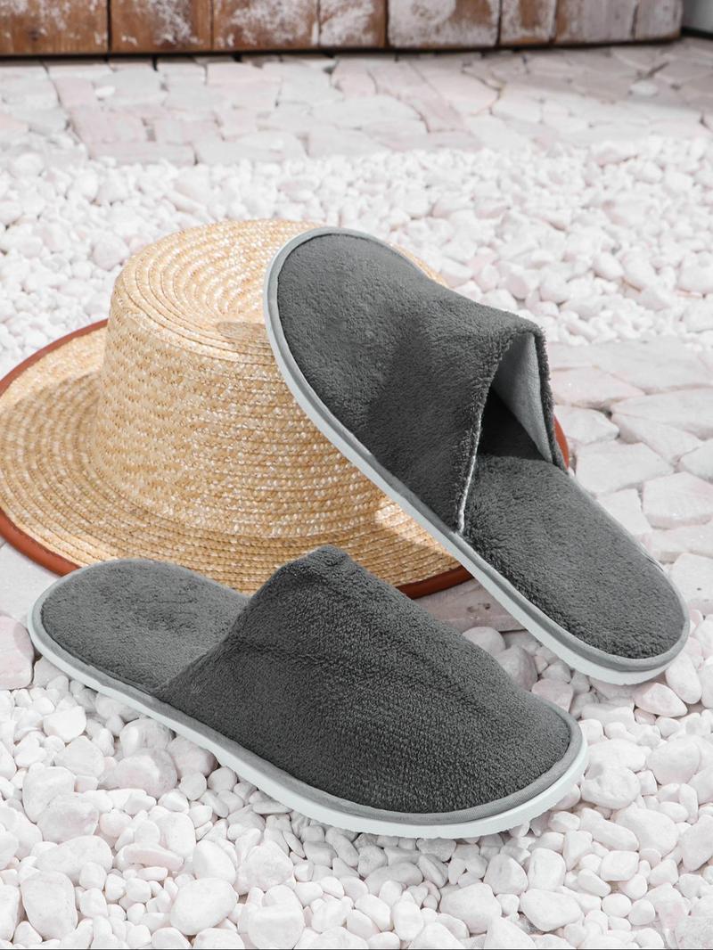 Product Introduction of Women's Solid Color Thick Plush Slippers, Casual Soft Comfortable Home Slippers, Hotel Slippers, Non-Disposable, Machine Washable & Dry Cleanable, Non-slip Slippers for All Seasons 13