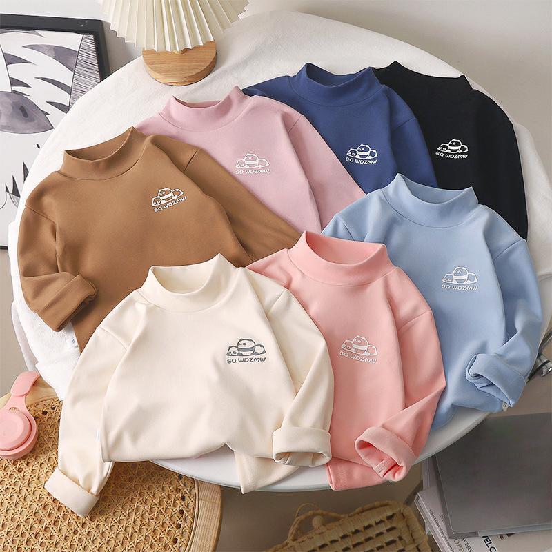 Áo Sơ Mi Trẻ Em Nhung, Cổ Cao, Dành Cho Bé Trai Và Bé Gái, Với Lớp Kẻ Lừa Đảo, Thích Hợp Cho Quần Áo Mùa Xuân Và Mùa Thu, Đồ Lót Trẻ Em, Thích Hợp Cho Mùa Đông