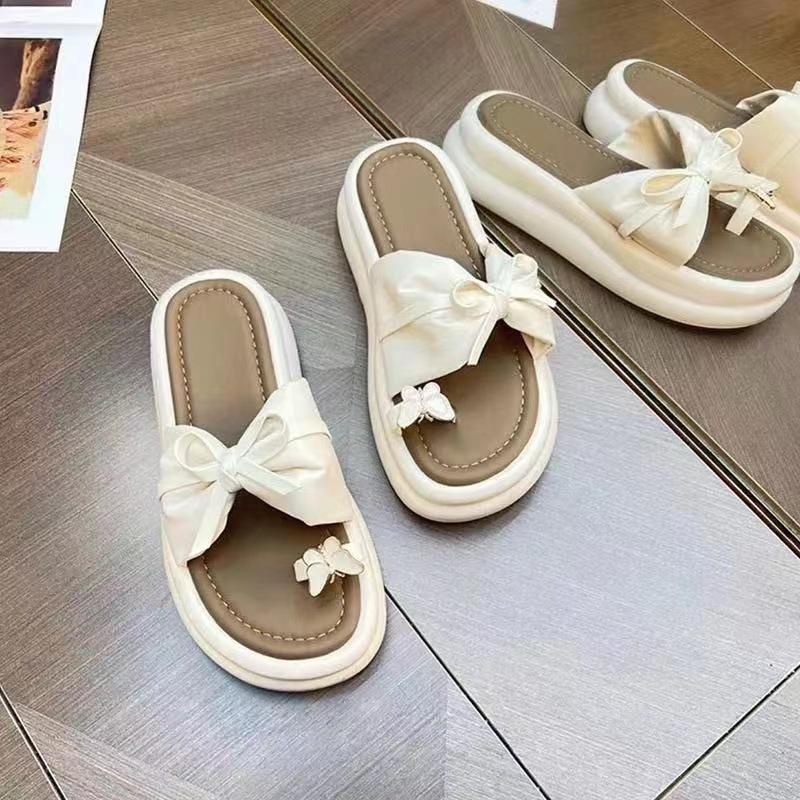Dép Nơ, Dành Cho Nữ, Gót Thấp, Thích Hợp Cho Mùa Hè Và Mùa Thu, Đế Bằng Cao Su Thông Thường, Nhẫn Ngón Chân, Hàng Mới Về Năm 2024, Phù Hợp Với Mọi Mùa 6