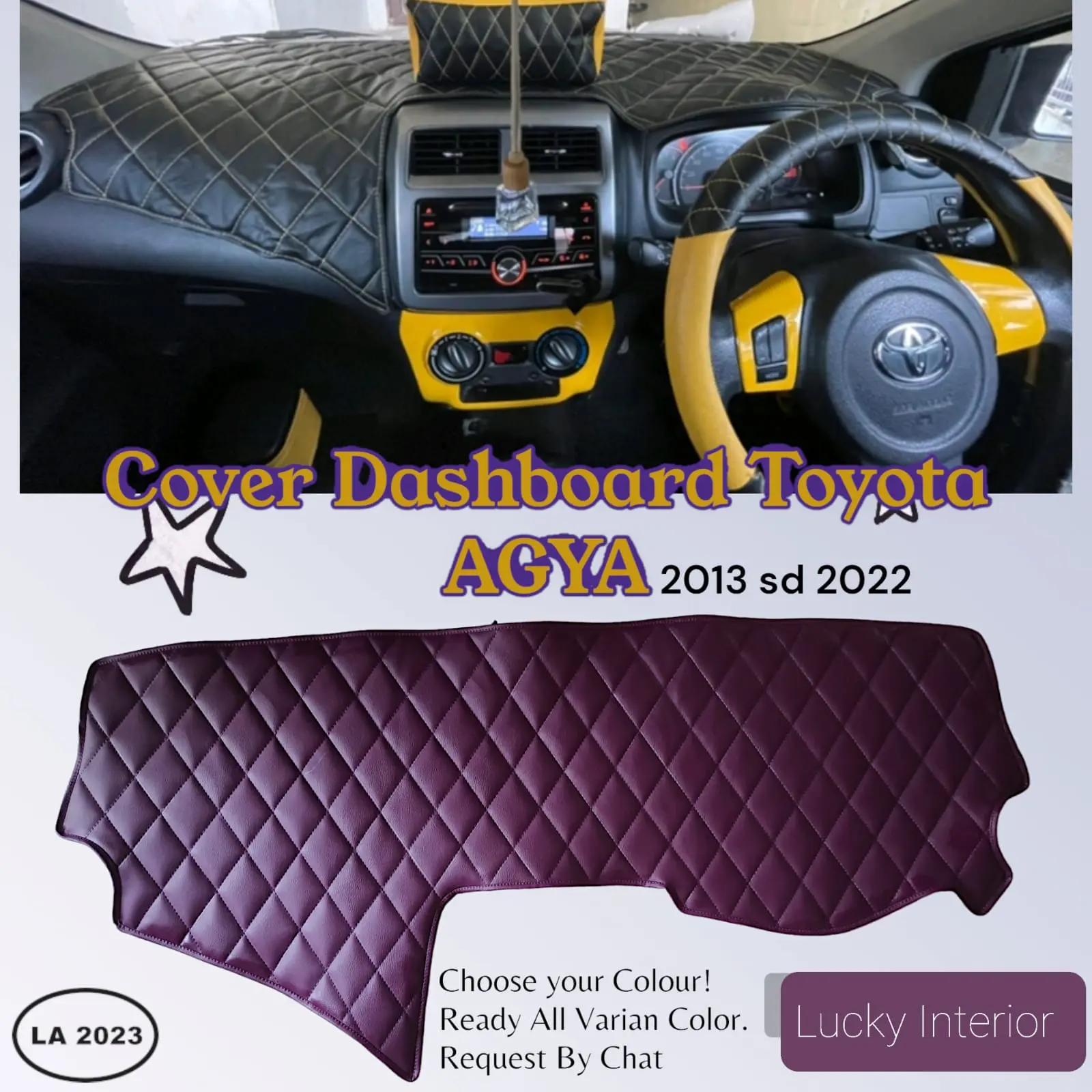 Cover Dashboard Mobil AGYA Toyota Kulit Premium Motif Alas Variasi Aksesoris Interior Car