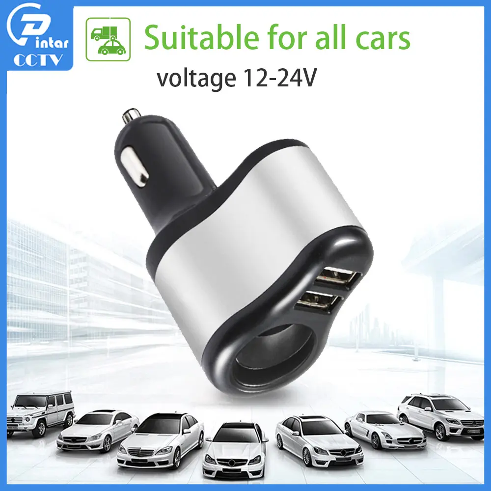 Dual USB Fast Charge Car Charger Splitter Cigarette Lighter Socket Car Adapter Accessories